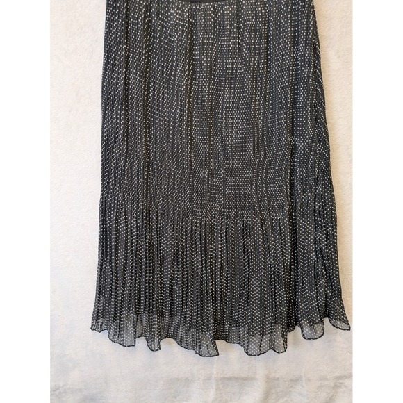 MOTF Polka Dot Mock Neck Pleated Midi Dress Black White Size S - Picture 2 of 8